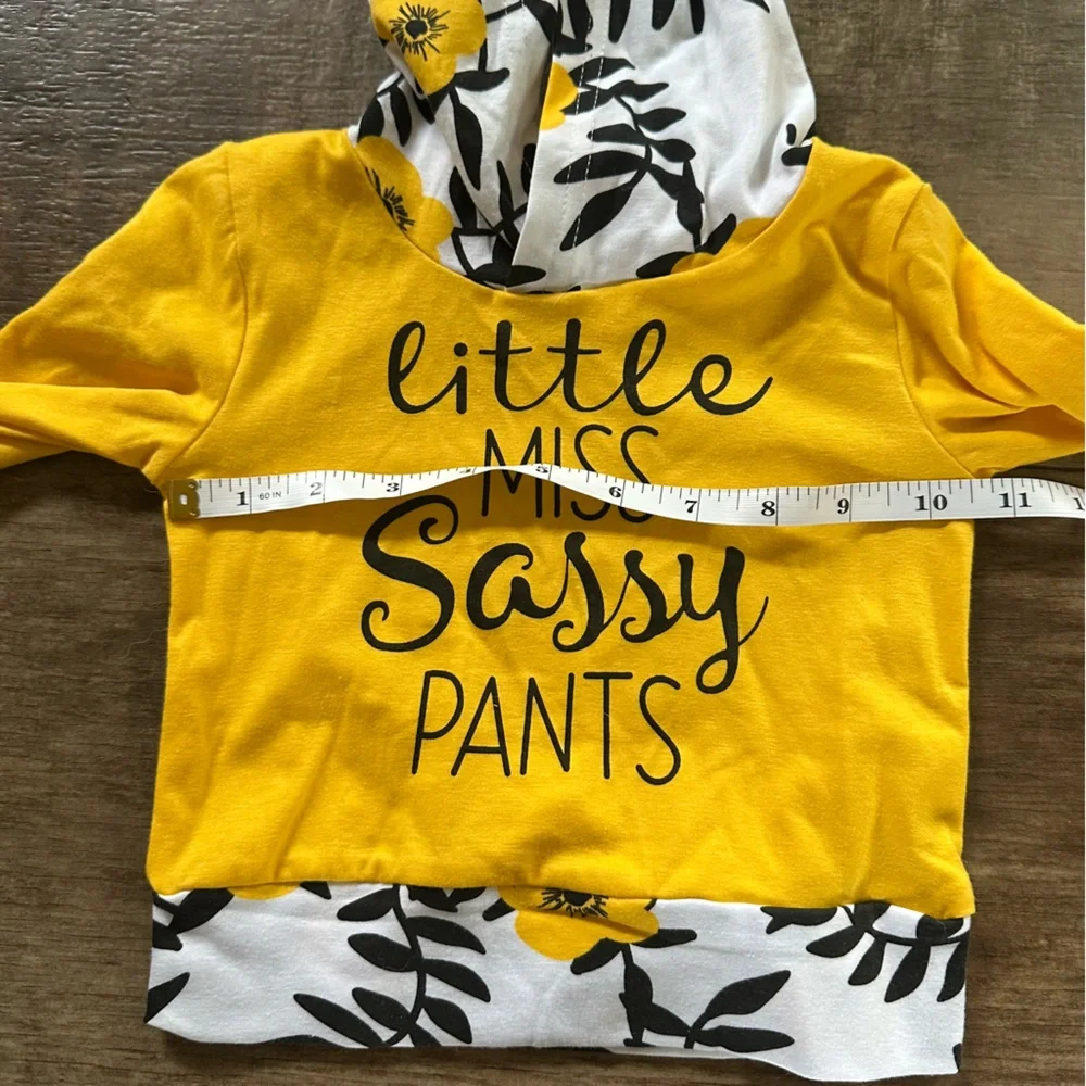 Like New Little miss sassy pants floral two piece outfit - Picture 6 of 9